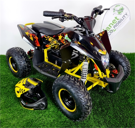 Mini quad électrique E-Brontozor châssis jaune Fire